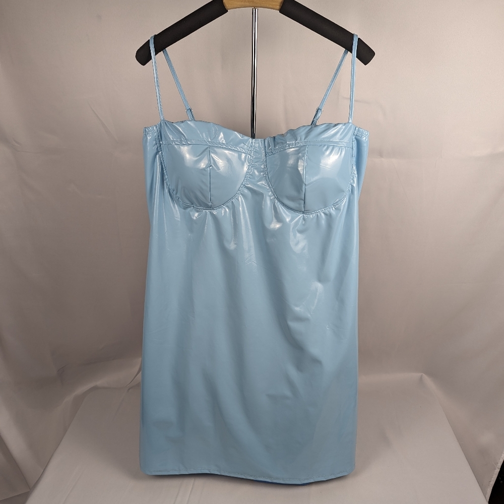 Blue PVC Mini Dress
